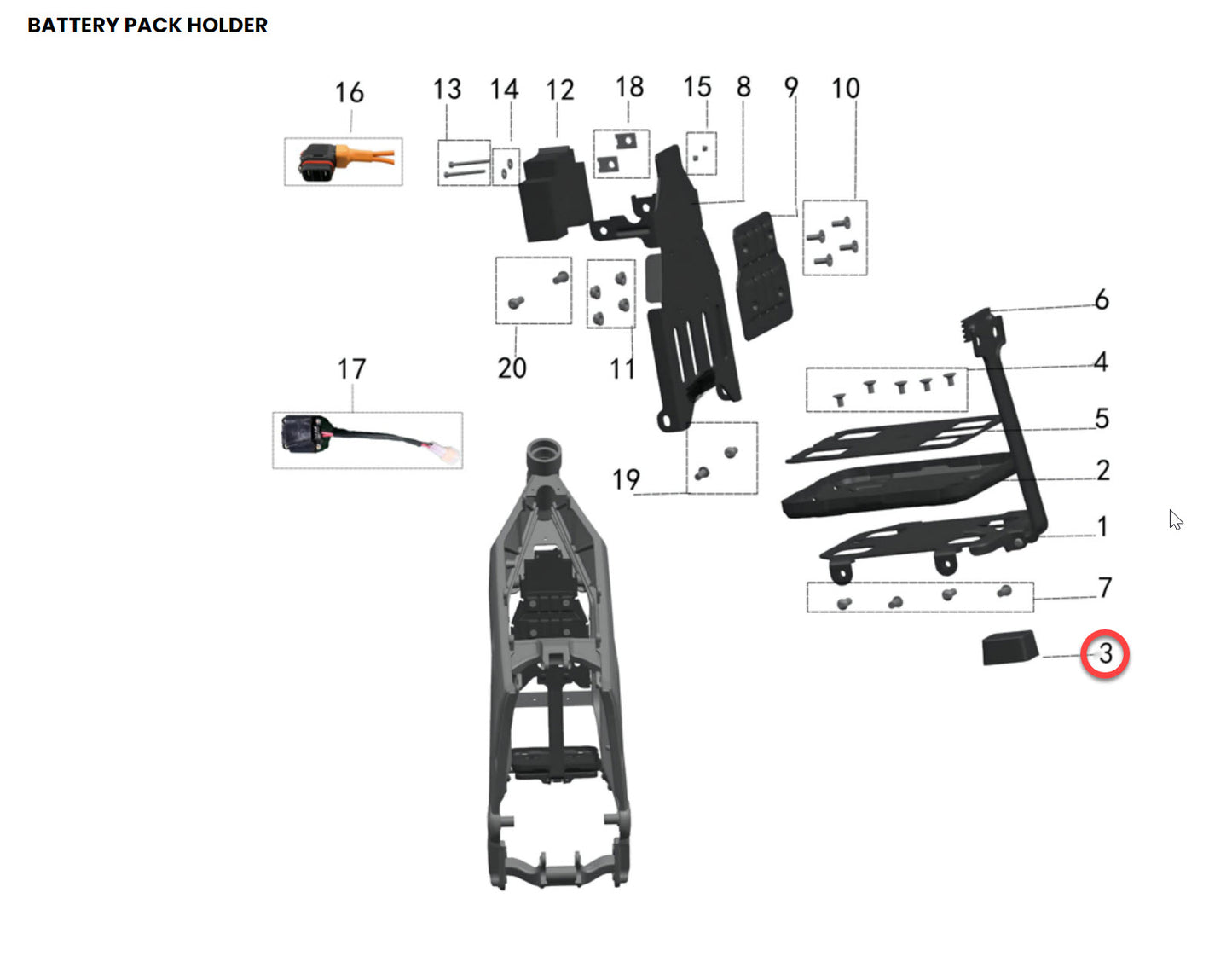 OEM Battery Pack Holder Bracket Bottom Rubber | Talaria Sting | MX3 / MX4