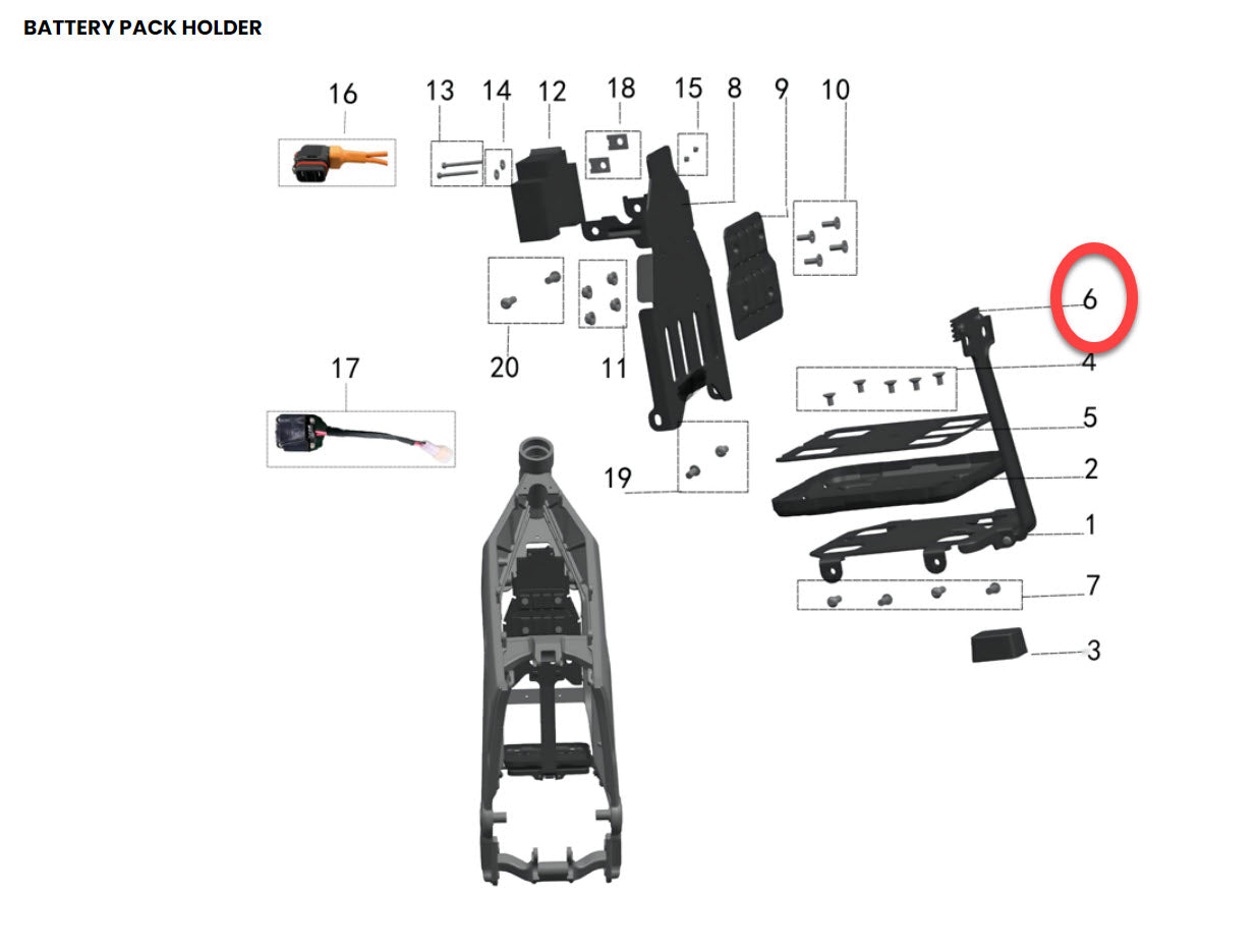 OEM Battery Pack Holder Bracket Rubber | Talaria Sting | MX3/MX4