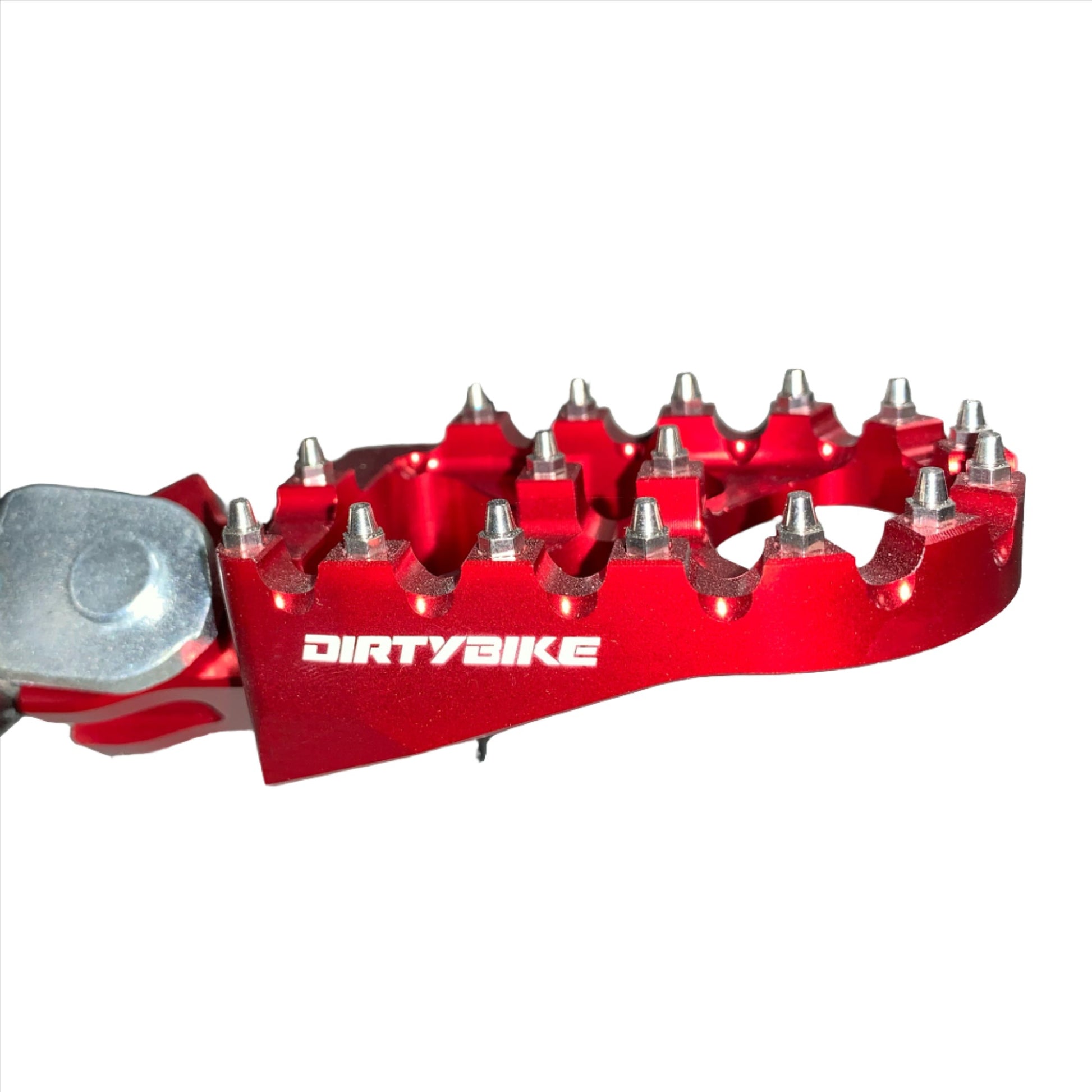 Red footpeg with DirtyBike logo