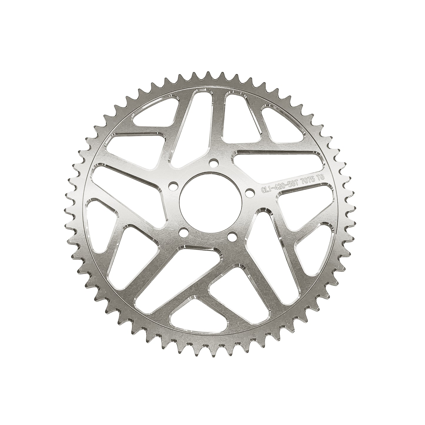 Raw aluminum rear sprocket for Surron LBX bike
