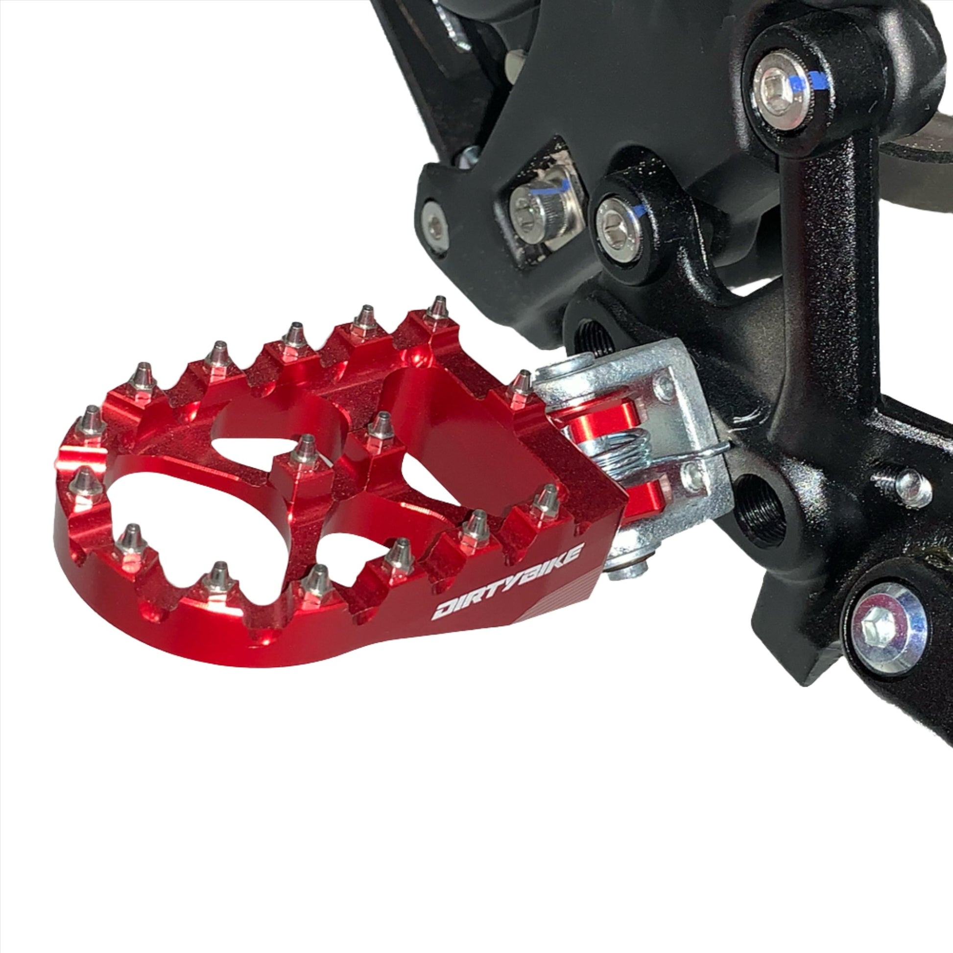 Red footpeg on bike