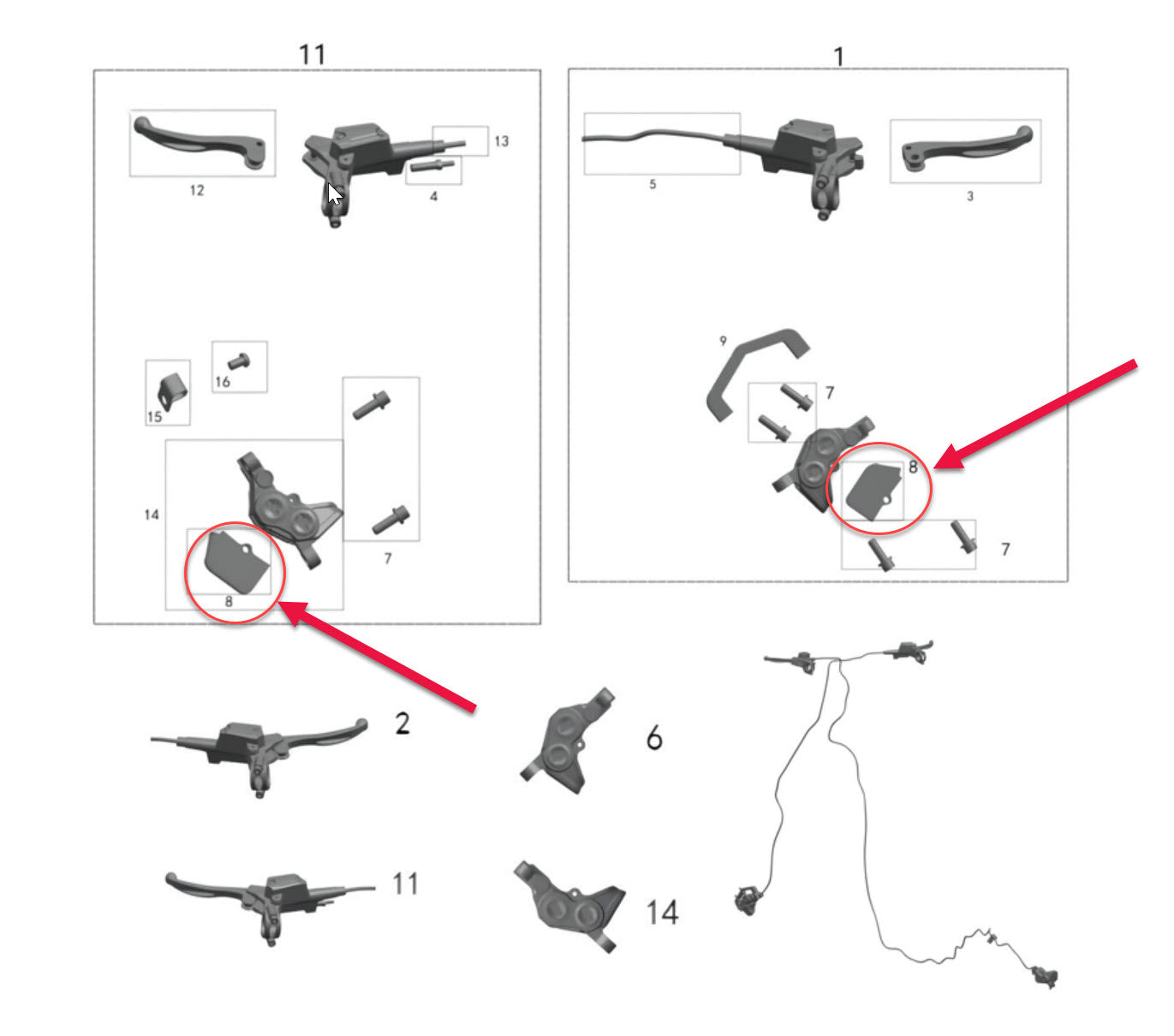 High-performance brake pads for Surron and Talaria bikes.