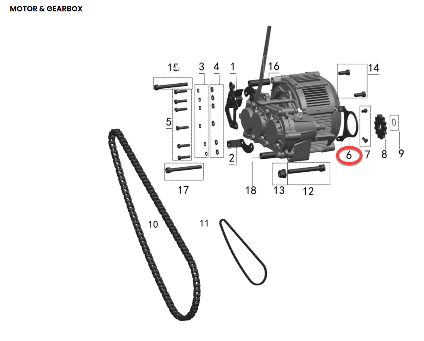 OEM Gearbox Reinforcing Brace | Talaria Sting | MX3