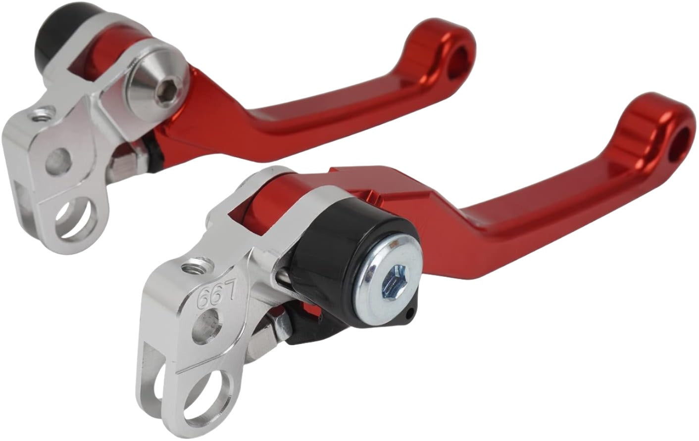DirtyBike Break-Away Folding Aluminum Brake Lever Set Surron LBX and Talaria Sting Orange