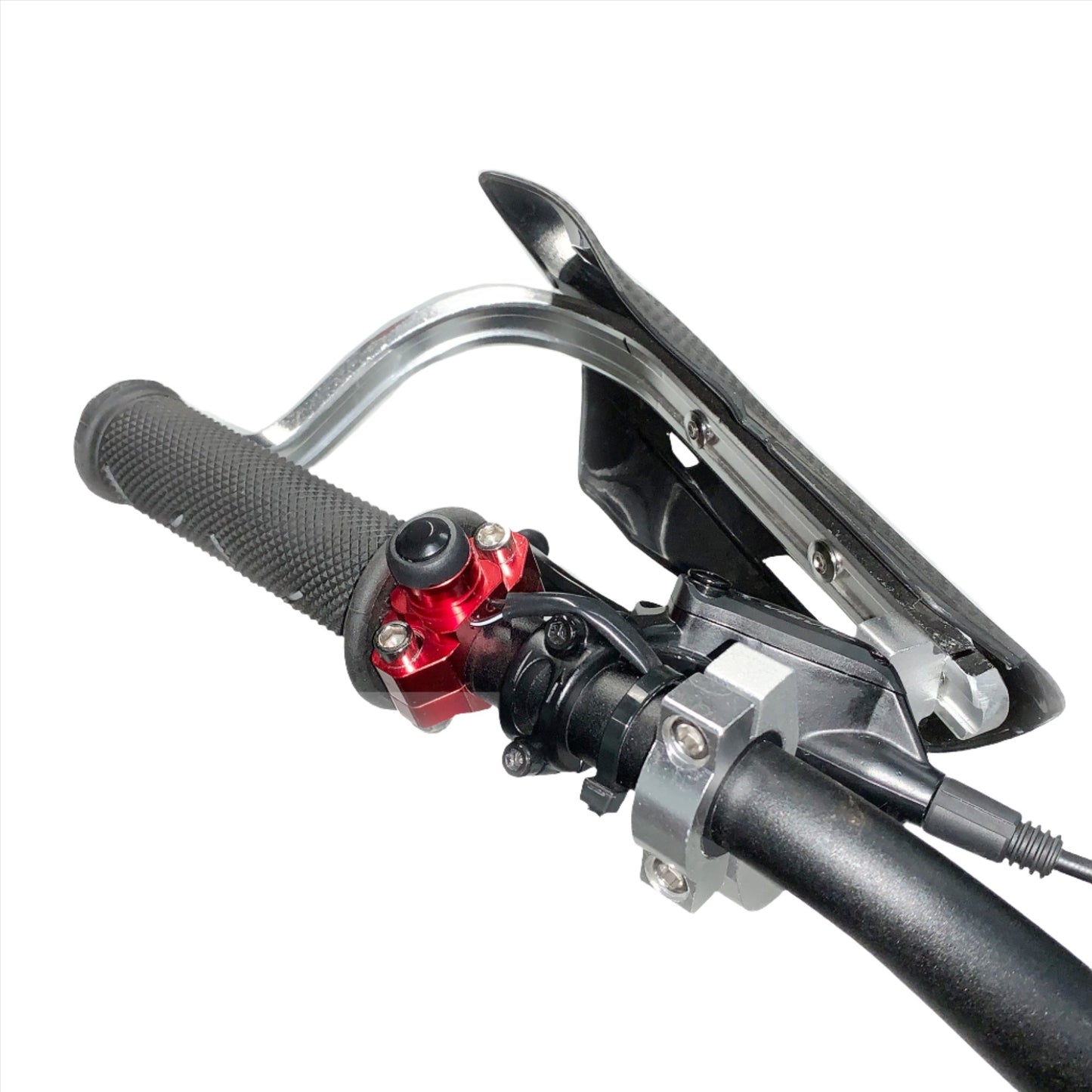 Blue Aluminum Horn Button on Handlebar of Talaria MX3