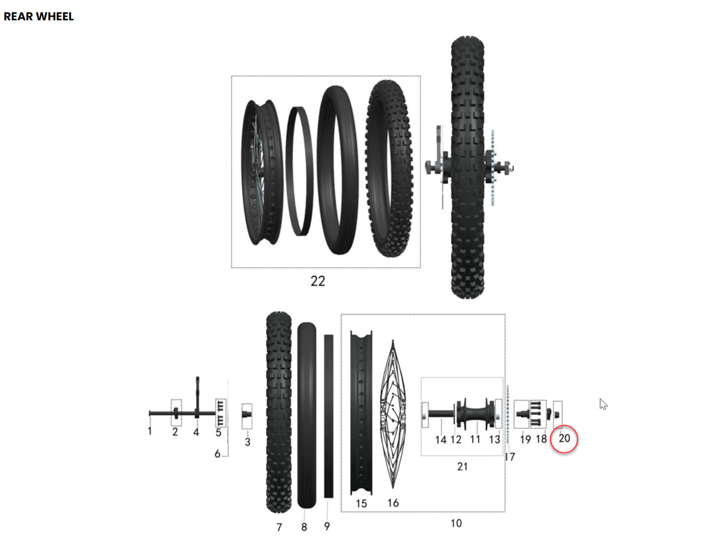 OEM rear axle nut for Talaria Sting, designed for secure fitting.
