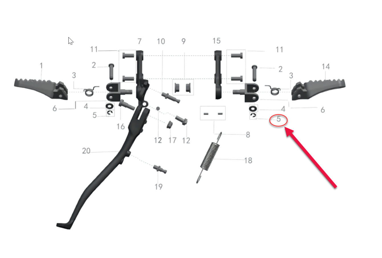 OEM Footpeg Fixing Pin C-Clip | Talaria Sting | MX3 / MX4