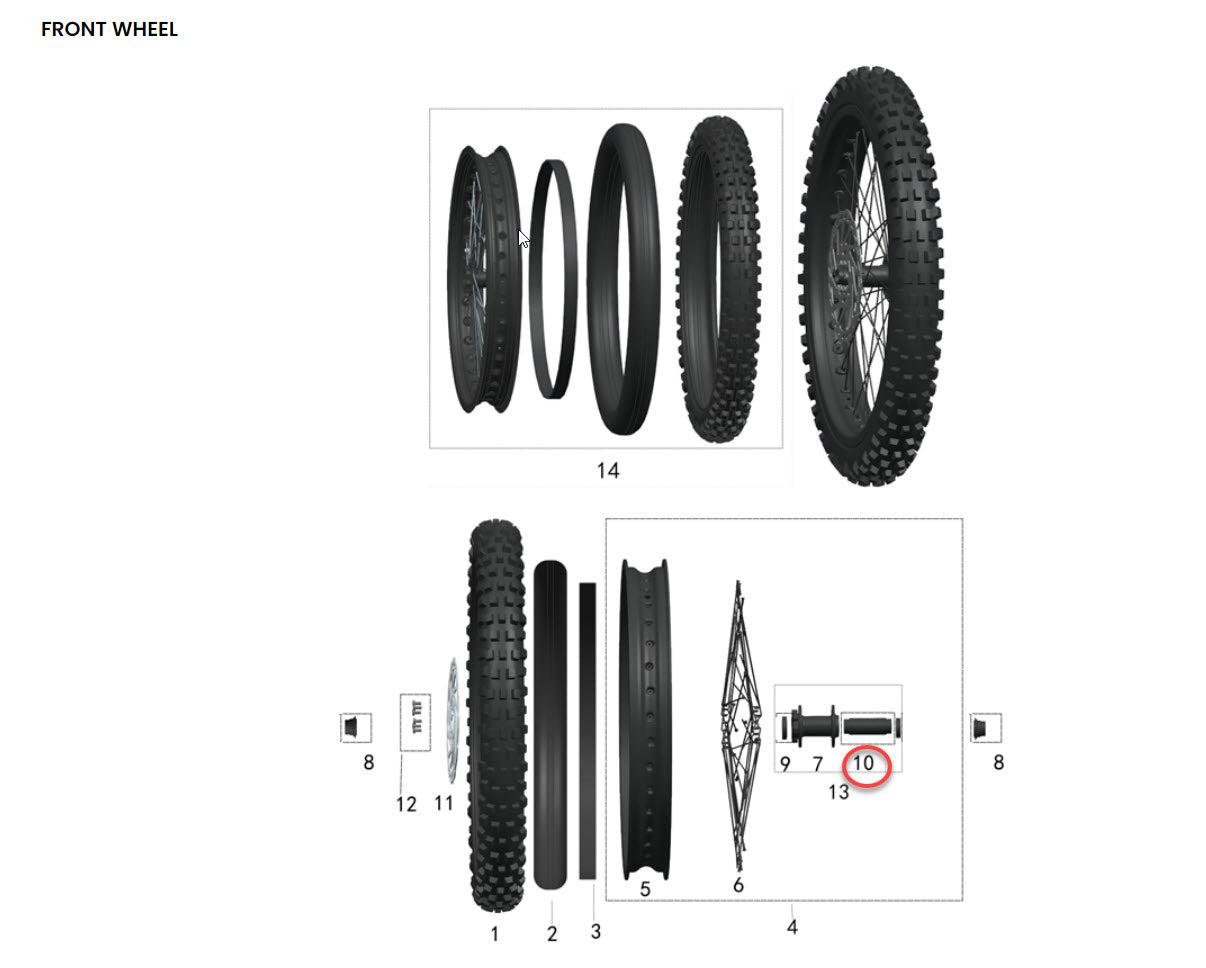 OEM Front Wheel Hub Bushing Spacer | Talaria Sting | MX3 / MX4