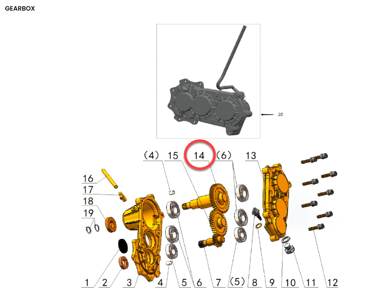 OEM Gearbox Power Output Shaft Gear | Talaria Sting | MX3 / MX4
