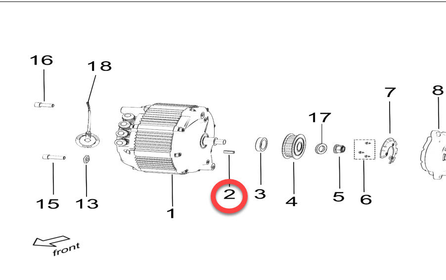 Sur-Ron OEM LBX Motor Woodruff Key