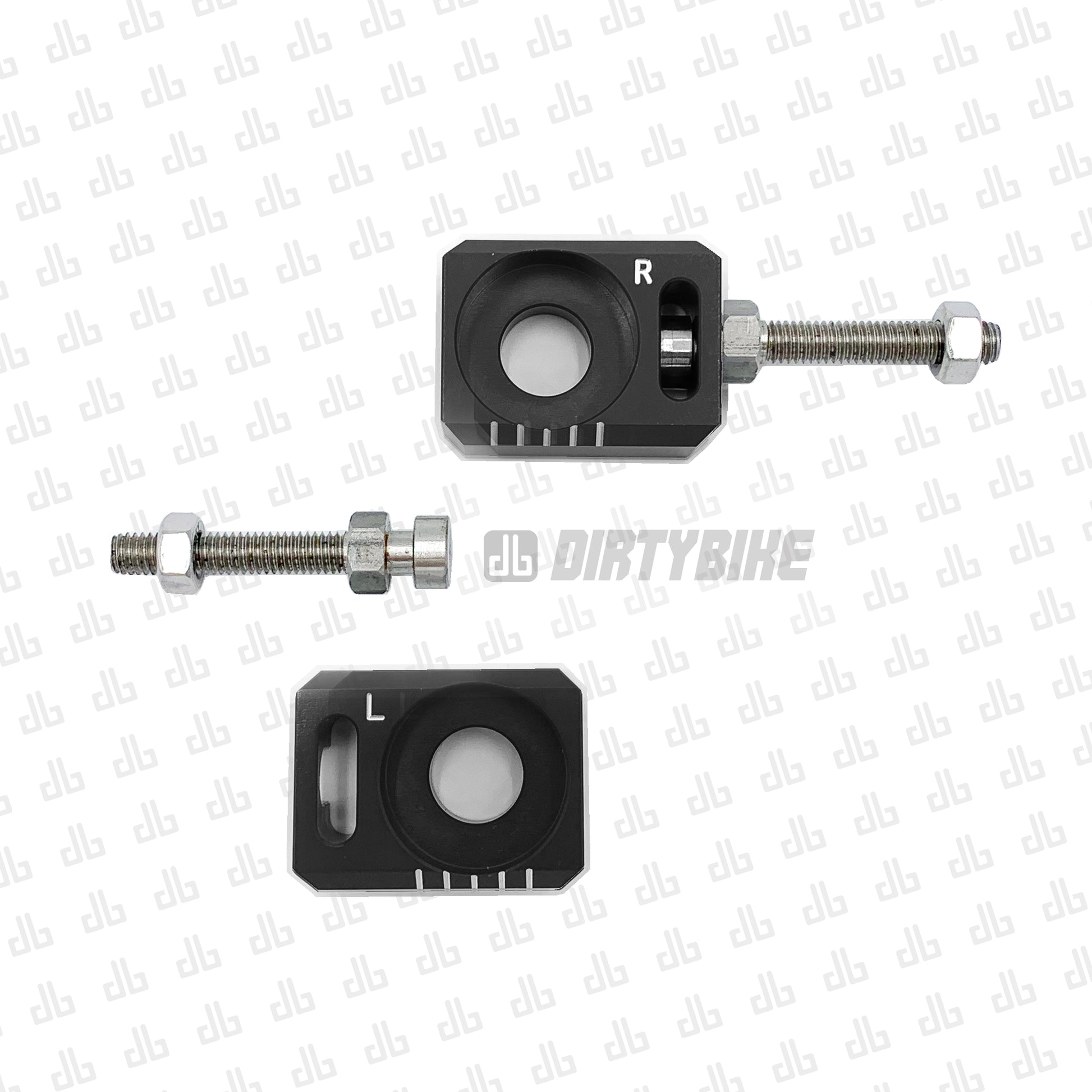 Black aluminum axle blocks for Surron LBX and Talaria Sting.