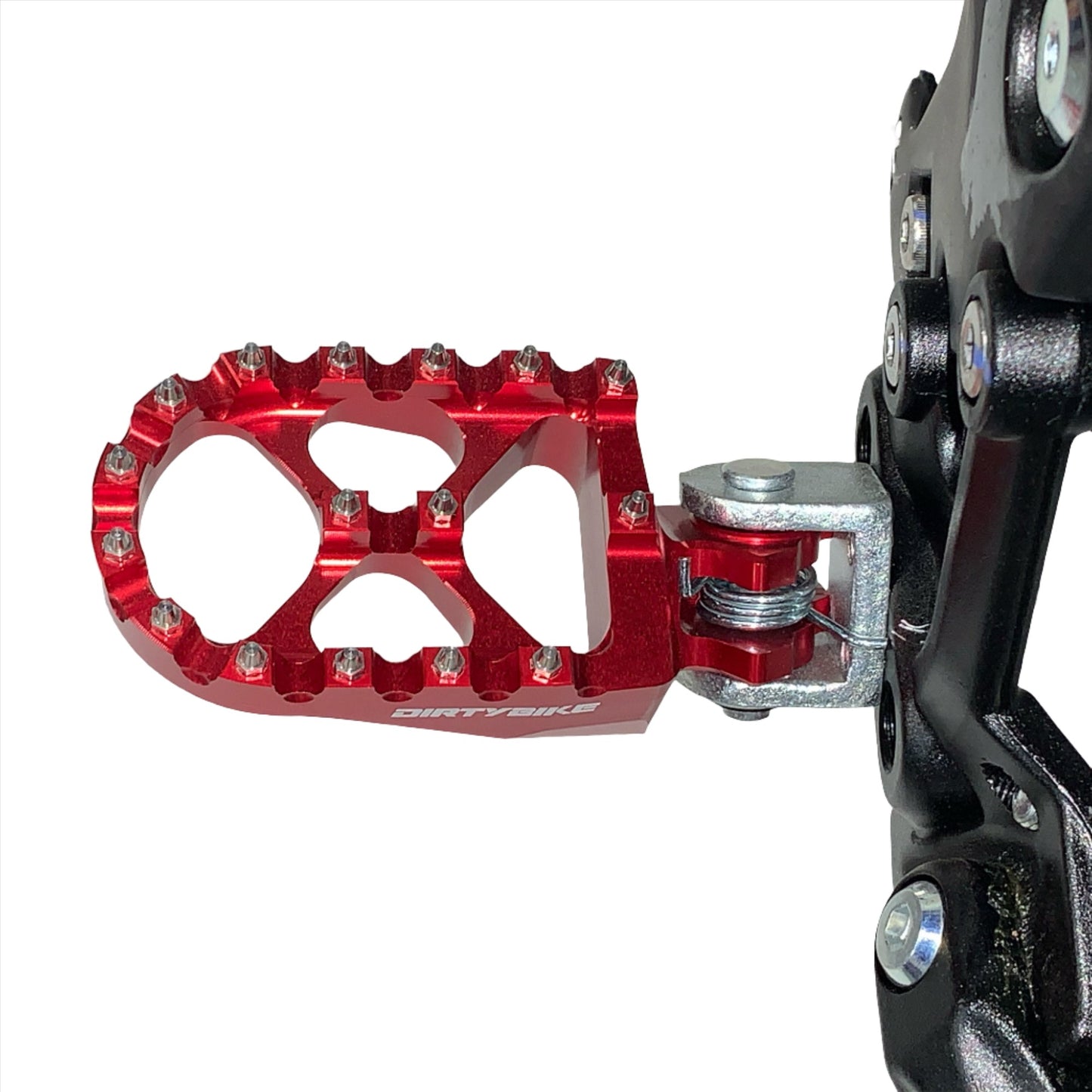 Red footpeg on bike