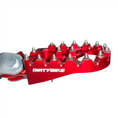 Red footpeg with DirtyBike logo