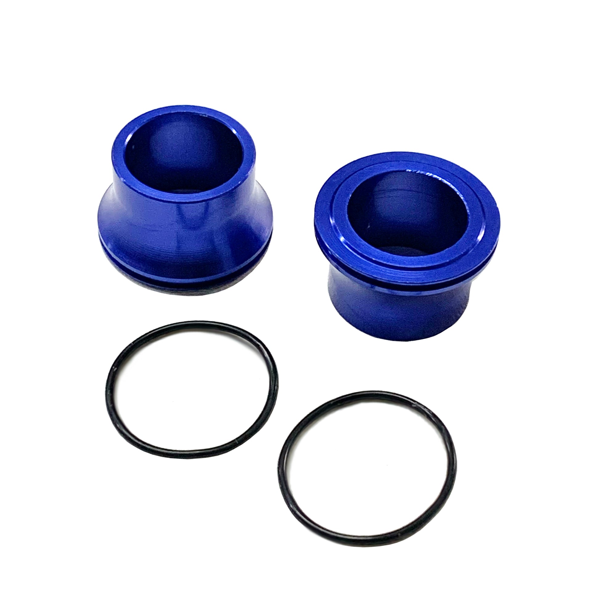 Blue front wheel spacer for Surron and Talaria bikes.