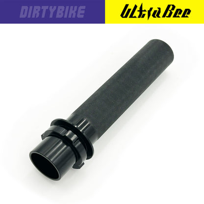 Black motorcycle exhaust pipe with 'DIRTYBIKE' and 'UltraBee' branding on a white background.
